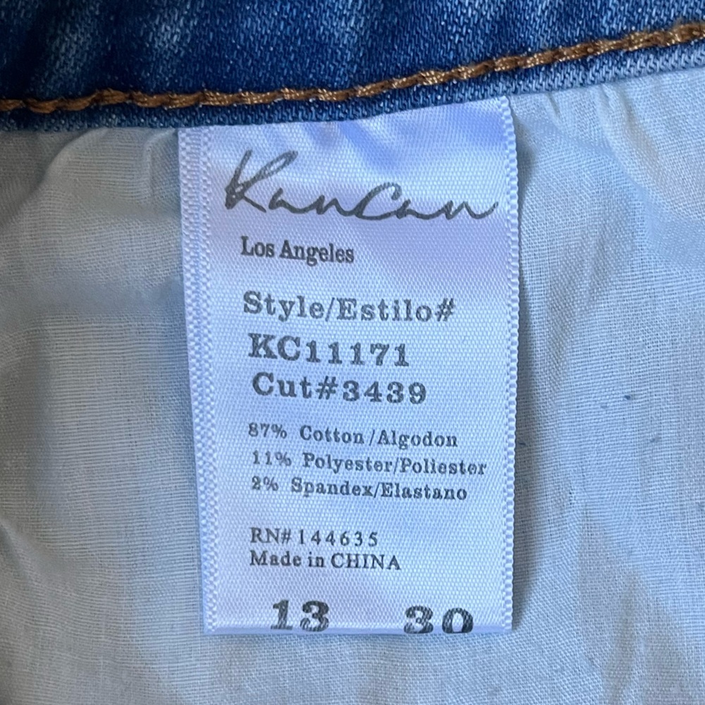 KanCan Distressed Blue Jeans Raw Hem Women Size 30/13 - Picture 9 of 11